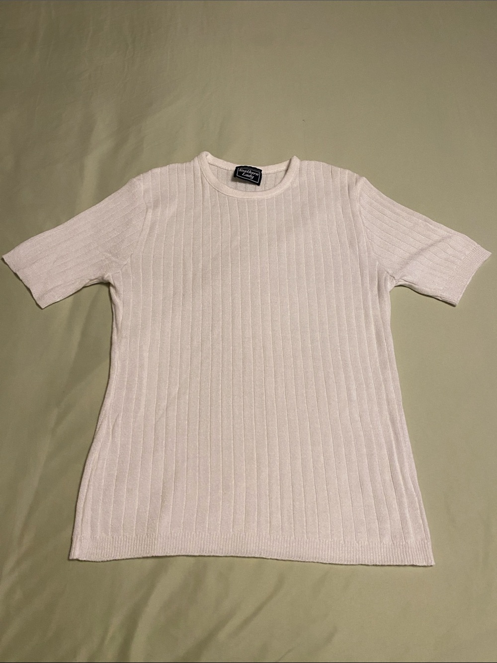 Southern Lady White Ribbed Short-Sleeve Tee - Picture 3 of 8